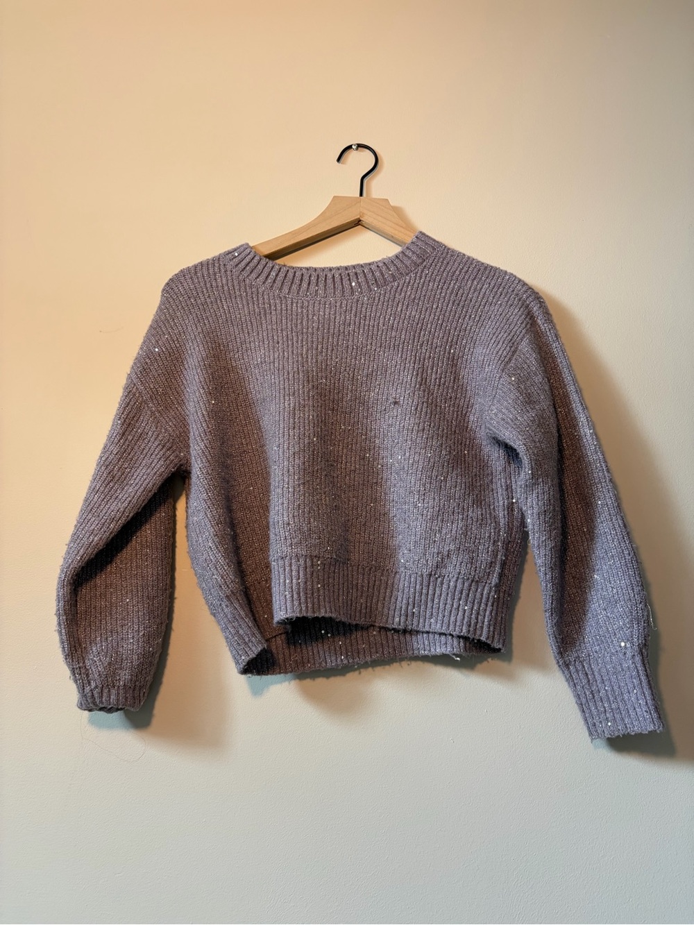 Kids Lavender Knit Crewneck Sweater - Cozy Pullover